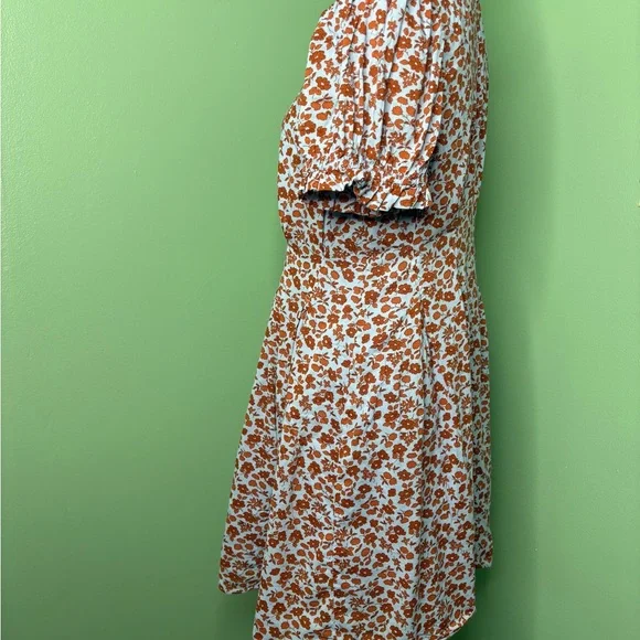 Madewell Rust Floral Midi Dress 10 - Picture 3 of 14